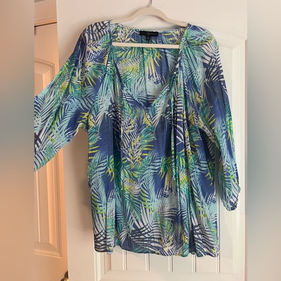 Fred Davis Blouse - Fun summer print size 1X - Picture 1 of 3
